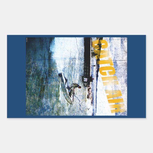 Vangst lucht rechthoekige sticker (Voorkant)