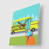 vangst van de schoolbus vierkante klok (Hoek)