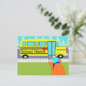  vangst van het Briefkaart van de schoolbus (Staand voorkant)