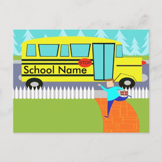  vangst van het Briefkaart van de schoolbus (Voorkant)