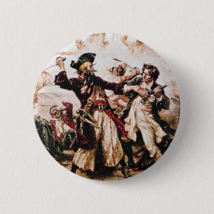 vangst van piratenkapitein Blackbeard Ronde Button 5,7 Cm
