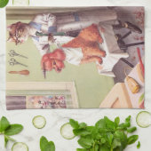 VANGSTEN: Bulldog op de Barbers - Tea Towel Theedoek (Gevouwen)