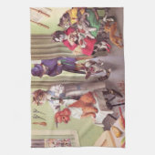 VANGSTEN: Bulldog op de Barbers - Tea Towel Theedoek (Verticaal)