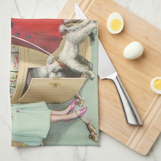 VANGSTEN: Kaart die Chaos koopt - Tea Towel Theedoek (Quarter Fold)