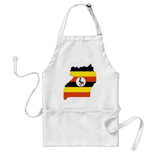 Vangstkaart van Uganda Standaard Schort (Voorkant)