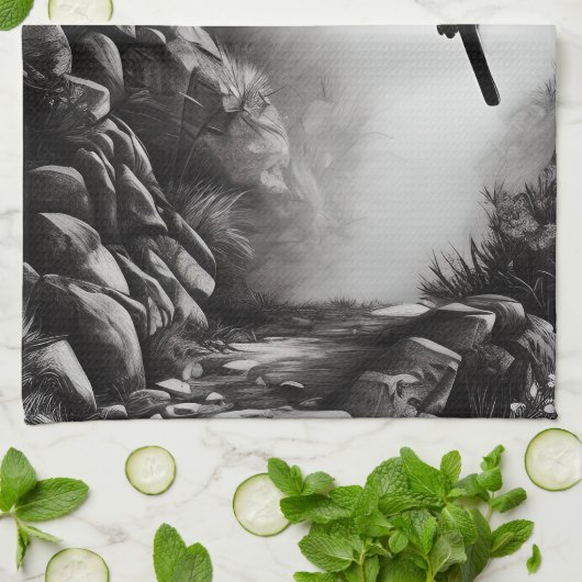 Vangstlucht - Bergbakketzak voor digitale micropos Theedoek (Gevouwen)