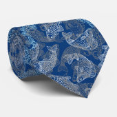 Vangstpatroon Werken 01.b Blauw BG Stropdas (Opgerold)