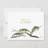Vangstvliegen Quirky Dinner Invitation Chameleons Kaart (Voorkant)