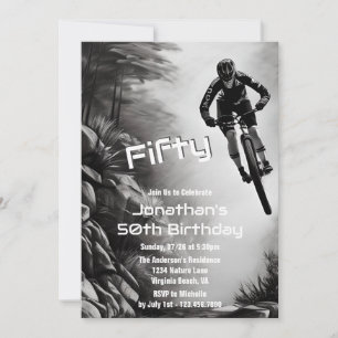 Vangstvliegtuig - mountainbike Sketch 50th Birthda Kaart
