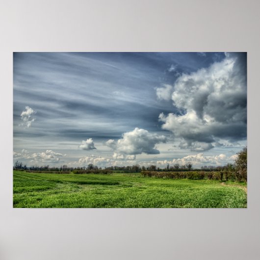 Vangstwolken (kleur HDR) Poster (Voorkant)