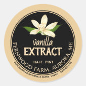 Vanilla Bean Extrait Étiquette de produit pour le (Devant)