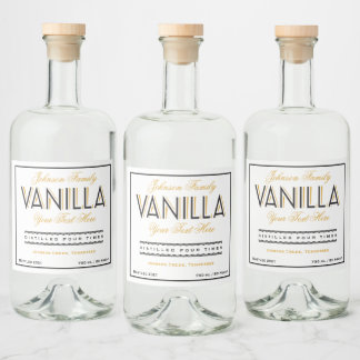 Vanilla Black en Golden Liquor Bottle Label Likeurfles Etiket