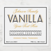 Vanilla Black en Golden Liquor Bottle Label Likeurfles Etiket (Enkel label)