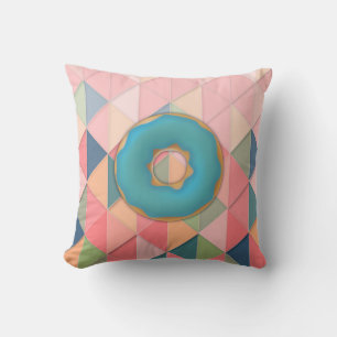 Vanilla & Blueberry Yummy Donuts Geometric Design Kussen