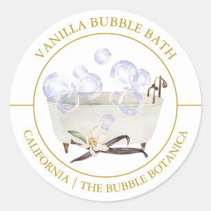 Vanilla Bubble Bath-label Ronde Sticker