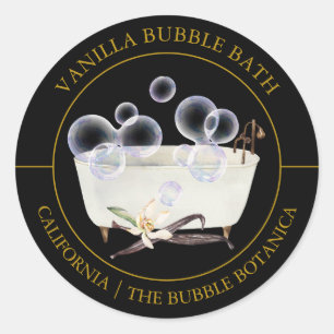 Vanilla Bubble Bath-label Ronde Sticker