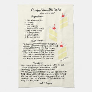 Vanilla Cake Recipe Dish Towel Theedoek