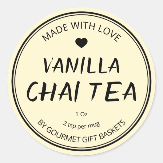 Vanilla Chai Tea Étiquette Pour Hampers Cadeaux (Devant)