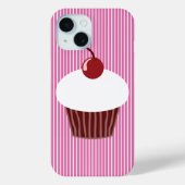 Vanilla Cupcake en roze strepen Case-Mate iPhone Case (Achterkant)
