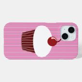 Vanilla Cupcake en roze strepen Case-Mate iPhone Case (Achterkant (horizontaal))