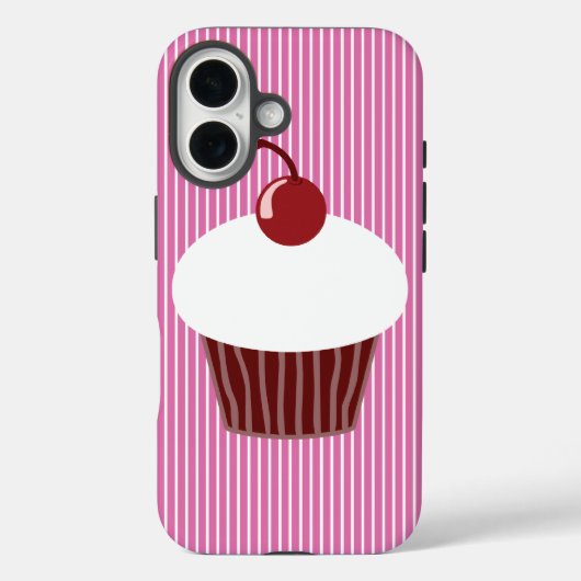 Vanilla Cupcake et Pink Stripes iPhone 6/6 s Coque (Verso)