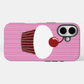 Vanilla Cupcake et Pink Stripes iPhone 6/6 s Coque (Verso (horizontal))