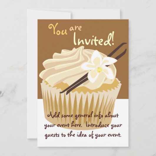 Vanilla Cupcake Invitation (Devant)