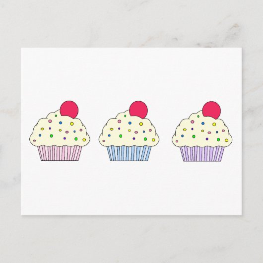 Vanilla Cupcakes Briefkaart (Voorkant)