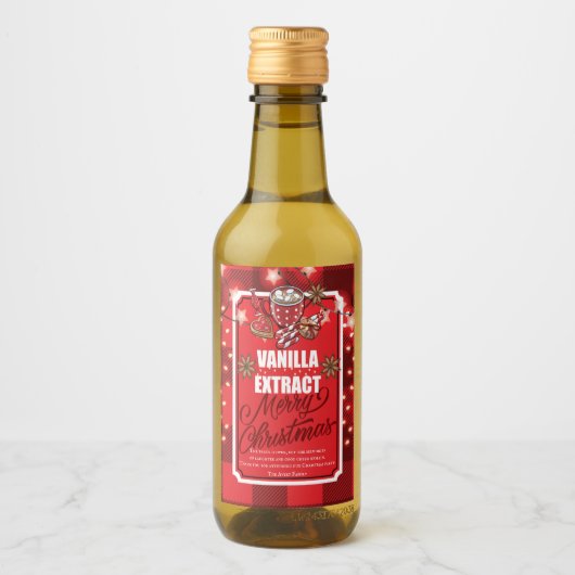Vanilla Extract Favor Kerstparty gepersonaliseerd Wijn Etiket (Voorkant)