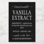 Vanilla Extract flesjeskruistocht met zwarte liefd Wijn Etiket (Enkel label)