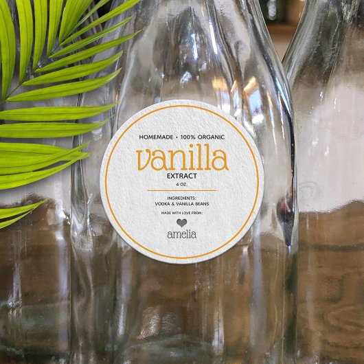 Vanilla Extract gepersonaliseerd bottellabel Ronde Sticker
