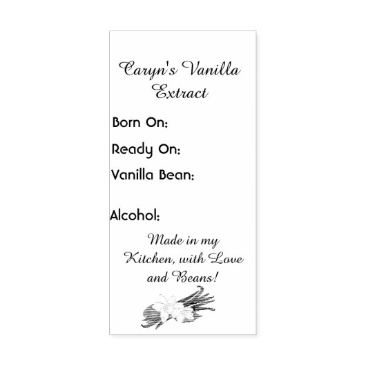  Vanilla Extract Label Rubberstempel (Afrduk)