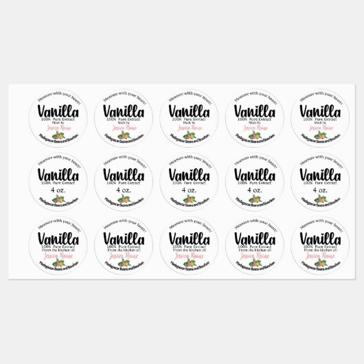 Vanilla Extract Labels, Madagaskarbonlabels Labels (Vel)