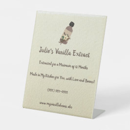 Vanilla Extract Maker-markt Reclamebord Met Voetstuk