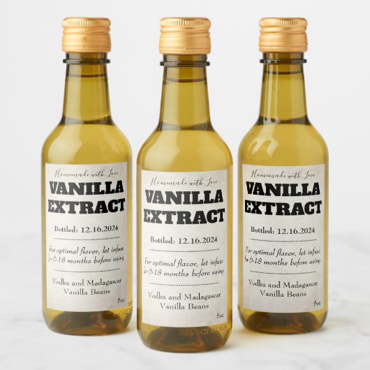 Vanilla Extract Modern Label Sticker ASOv1trbk (Flessen)