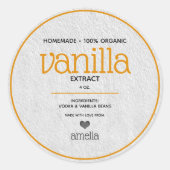 Vanilla Extrait Étiquette de bouteille personnalis (Devant)