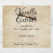 Vanilla Extrait Étiquette personnalisé (Étiquettes simples)