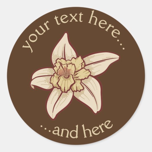 Vanilla Flower Icon Ronde Sticker (Voorkant)