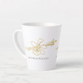 Vanilla flower line art café bakkerij latte mok (Linkerhoek)