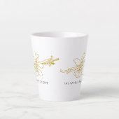 Vanilla flower line art café bakkerij latte mok (Voorkant)