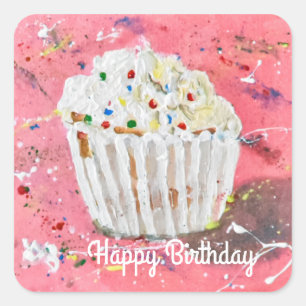Vanilla Frosting Vierkante Sticker