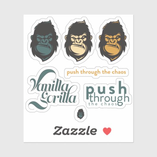 Vanilla Gorilla Aangepast gesneden Vinyl Sticker S (Vel)