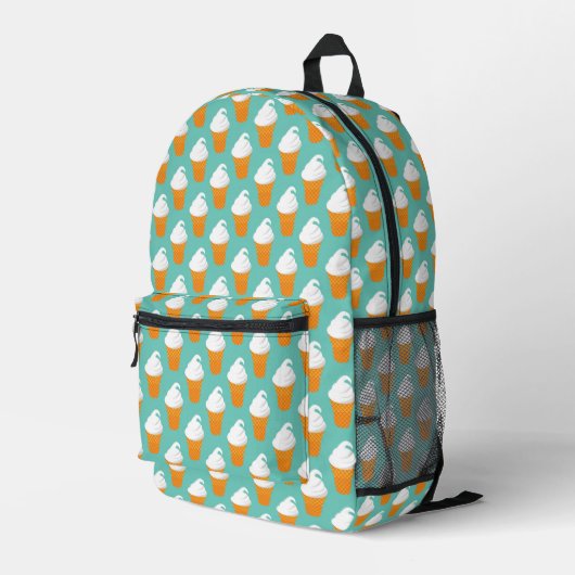 Vanilla Ice Cream Cone Pattern Bedrukte Rugzak (Achterkant Hoek Rechts)