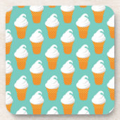 Vanilla Ice Cream Cone Pattern Bier Onderzetter (Voorkant)