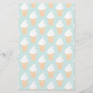 Vanilla Ice Cream Cone Pattern Briefpapier