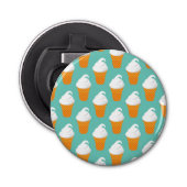 Vanilla Ice Cream Cone Pattern Button Flesopener (Voorkant)