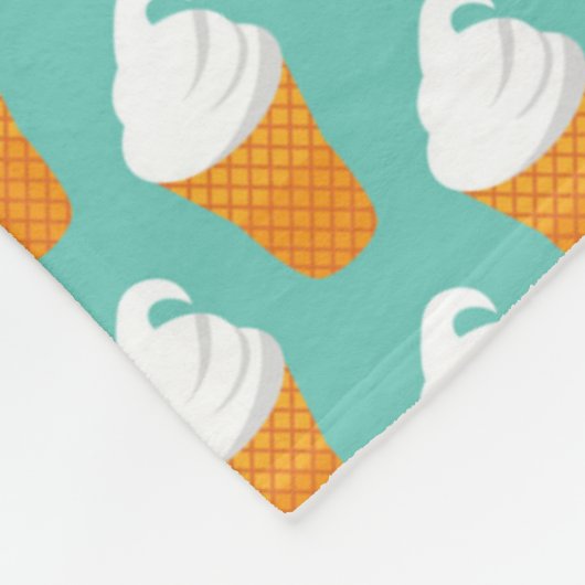 Vanilla Ice Cream Cone Pattern Fleece Deken (Hoek)