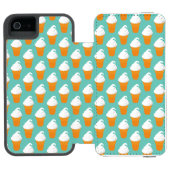 Vanilla Ice Cream Cone Pattern Incipio iPhone Portemonnee Hoesje (Agenda Open)