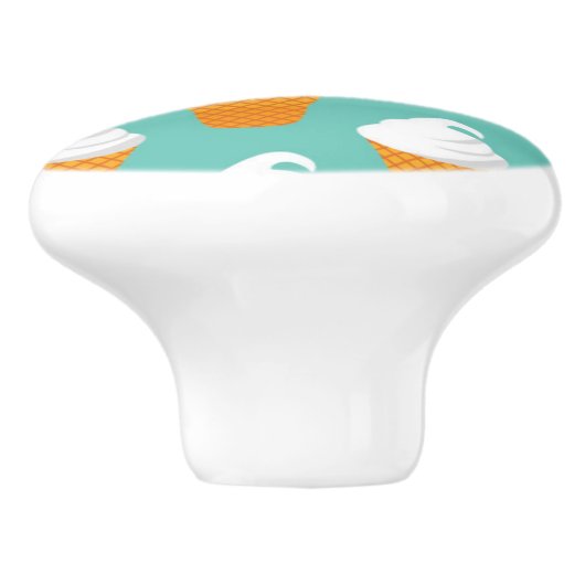 Vanilla Ice Cream Cone Pattern Keramische Knop (Zijkant)