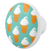Vanilla Ice Cream Cone Pattern Keramische Knop (Rechts)